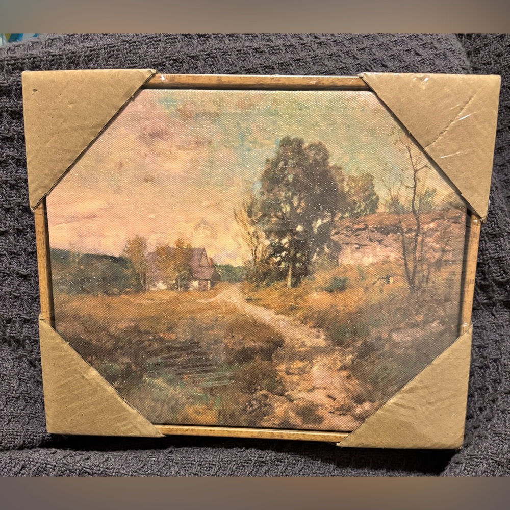 New in Package Framed Landscape Painting (~8”X10”)/ Green & Brown